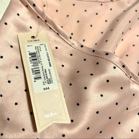 NWT Ambrielle Blush Pink Polkadot Silky Tank Top - Picture 12 of 16